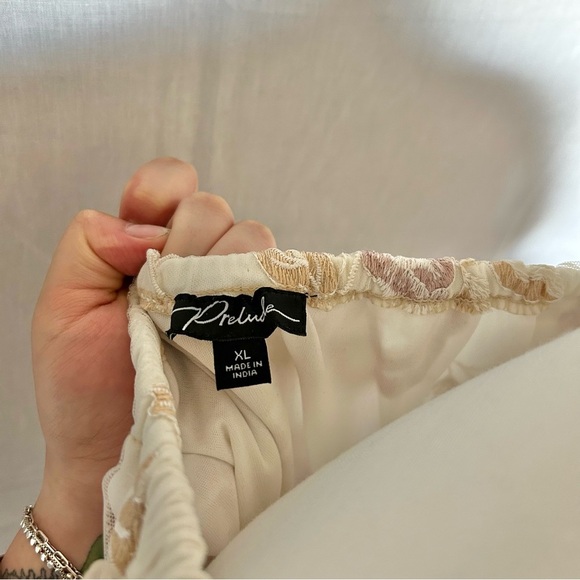 Preluda Floral Embroidered Tulle Top Blouse Off Shoulder Party Elegant XL - Picture 3 of 6